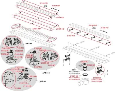 TUŠ KAN.ALCA 75 INOX APZ13 HOR