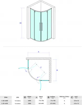 PARAVAN C-02-6280 R80X200 6mm