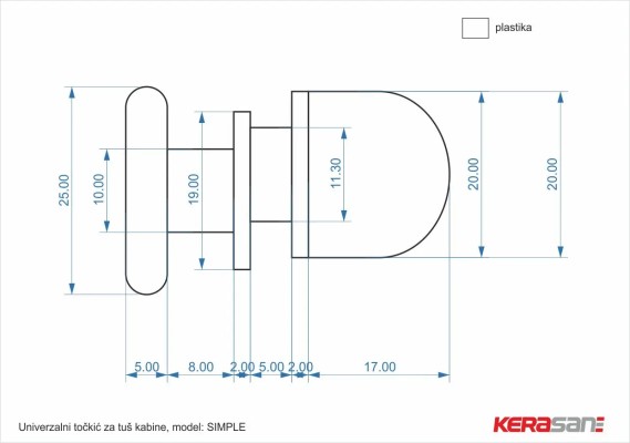 TOČKIĆI ZA TUŠ KABINE SIMPLE K