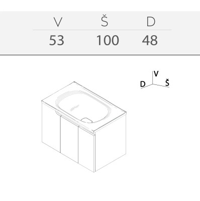 ORMARIĆ EURIDIKA 100H/VPIN/BLA