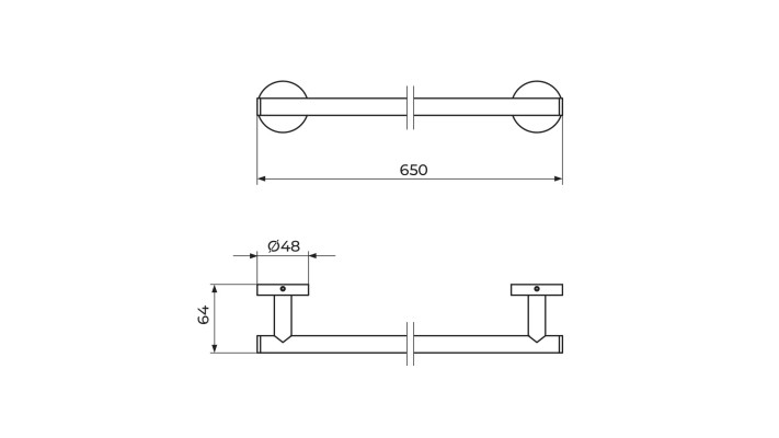 DRŽAČ PEŠKIRA 60CM BLACK JD901