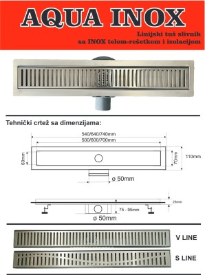 TUŠ KANALICA AQUA IN.S-LINE 70